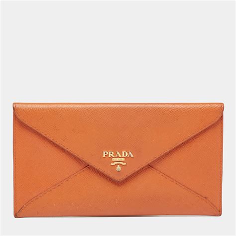 prada card holder orange|Prada envelope wallet outlet.